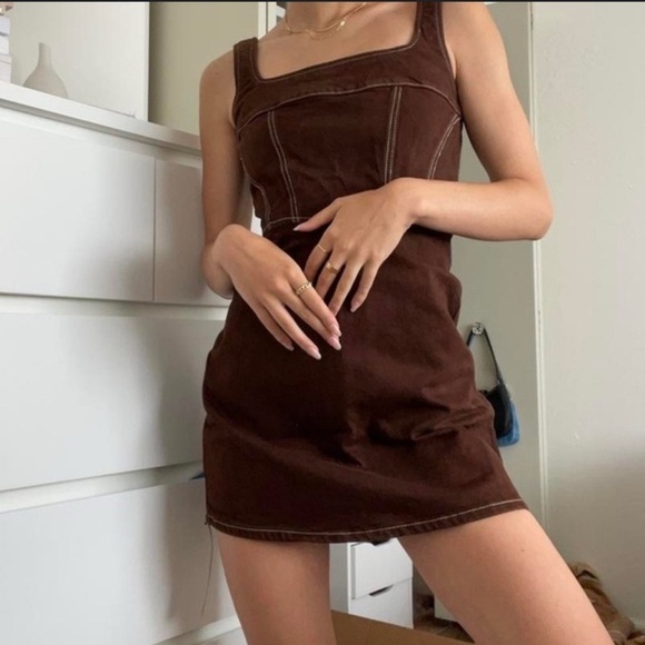 Reformation Davies Bustier Denim Mini Dress - Picture 1 of 5